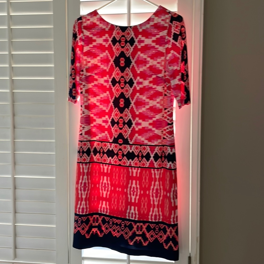 Hot pink and navy Eliza J dress